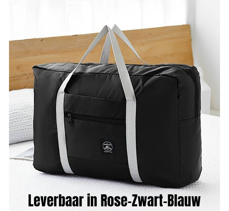 Allernieuwste.nl® Opvouwbare Reistas Weekendtas Op Koffer Standtas Reis Tas Handbaggage Opbergtas Sporttas - 46 x 30 x 14 cm Kleur Zwart %%