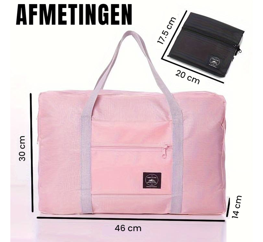 Allernieuwste.nl® Opvouwbare Reistas Weekendtas Op Koffer Standtas Reis Tas Handbaggage Opbergtas Sporttas - 46 x 30 x 14 cm Kleur Zwart %%