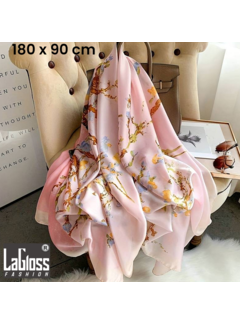 LaGloss Luxe Roze XL Bohemian Sjaal Lentebloesem - 180 x 85 cm