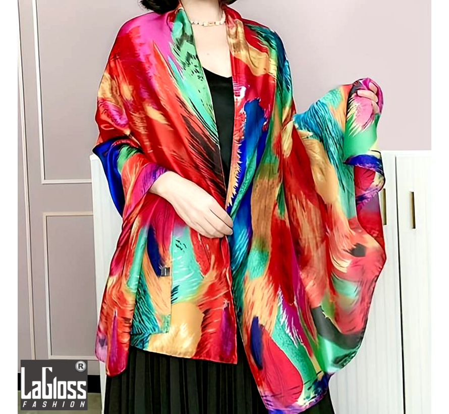 LaGloss® Tijdloze Vintage Tie Dye Print 2 - Grote Sjaal - Multicolor Kleurblok - Winddicht & Zonbeschermend - Kleur 180 x 90 cm %%