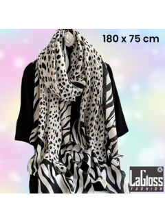 LaGloss Luxe XL Zebra Print Sjaal - 180 x 75 cm