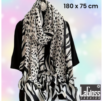 LaGloss Luxe XL Zebra Print Sjaal - 180 x 75 cm