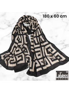 LaGloss Luxe Geometrische Doolhof Sjaal - 180 x 60 cm