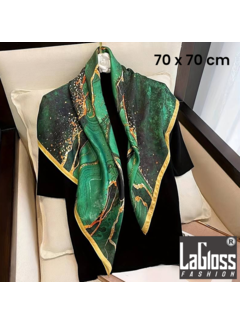 Nieuw Luxe Vierkante Vintage Sjaal - Groen Zwart - 70 x 70 cm