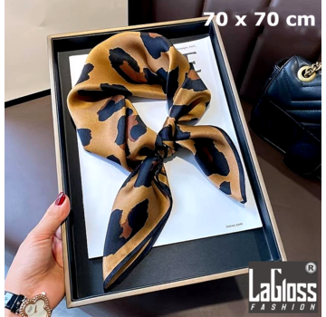 LaGloss Luxe Vierkante Vintage Luipaard print Sjaal - 70 x 70 cm