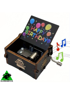 Allernieuwste.nl Muziekdoosje Happy Birthday To You Hout - 66 x 52 x 42 mm