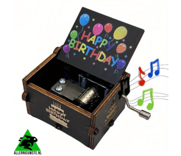 Allernieuwste.nl Muziekdoosje Happy Birthday To You Hout - 66 x 52 x 42 mm
