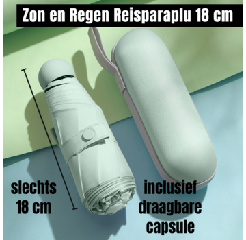 Allernieuwste.nl Opvouwbare Reisparaplu Waterdicht en Anti-UV - Incl Capsule - Groen