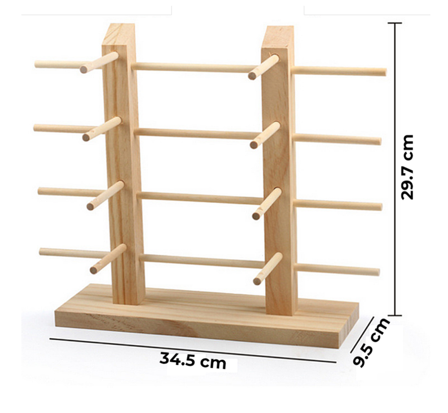 Allernieuwste.nl® Brillendisplay Hout voor 8 Brillen en Zonnebrillen - Houten Brillen Standaard Display Opberg Hout - 8 Brillen