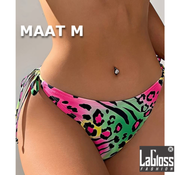 LaGloss Neon Panter print Bikini Broekje - Maat M