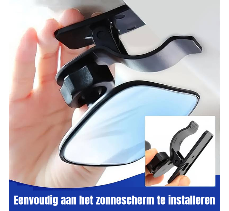 Allernieuwste.nl® Autospiegel Baby CLIP AAN ZONNESCHERM 360° Verstelbaar Baby Kind Veiligheid Auto Spiegel Achterbank - Simpel aan Zonneklep - Zwart %%