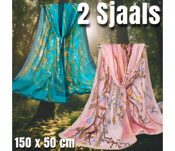 LaGloss 2 STUKS Luxe XL Bohemian Turquoise en Roze Sjaals - 150 x 50 cm