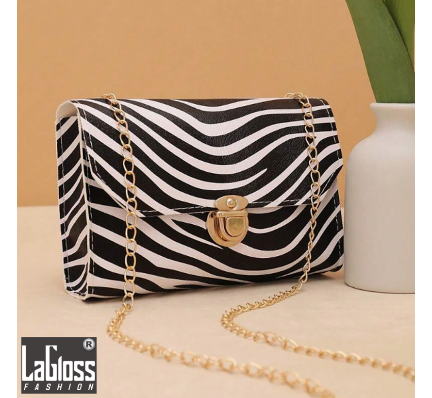 LaGloss® Crossbody Zebraprint tas - Schoudertas - Handtas - Accessoire - Dierenprint - 18.5 x 4.5 x 12 cm **