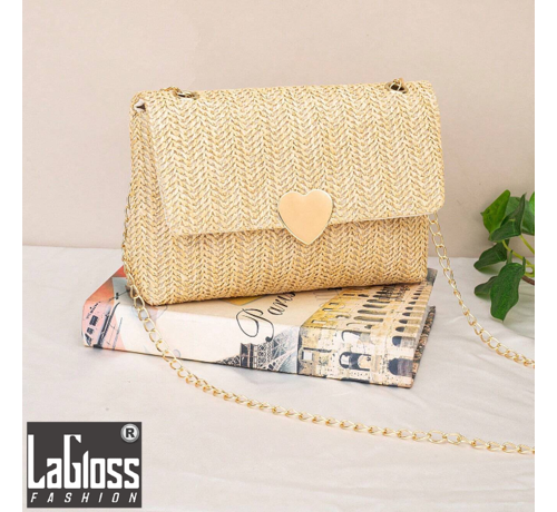 LaGloss LaGloss® Messenger Schoudertas Abrikoos tas - Schoudertas - Accessoire - Hartjessluiting - 21 x 4 x 15 cm **