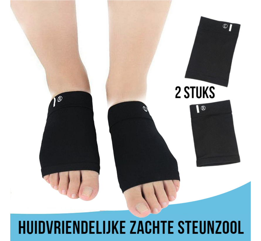 Allernieuwste.nl® 1 Paar Orthopedische Siliconen Inlegzolen Brace ZWART - Schokabsorberende Bandage - Platvoeten - Anti-Slip Insert - Voet Pijnbestrijding - Kleur Zwart