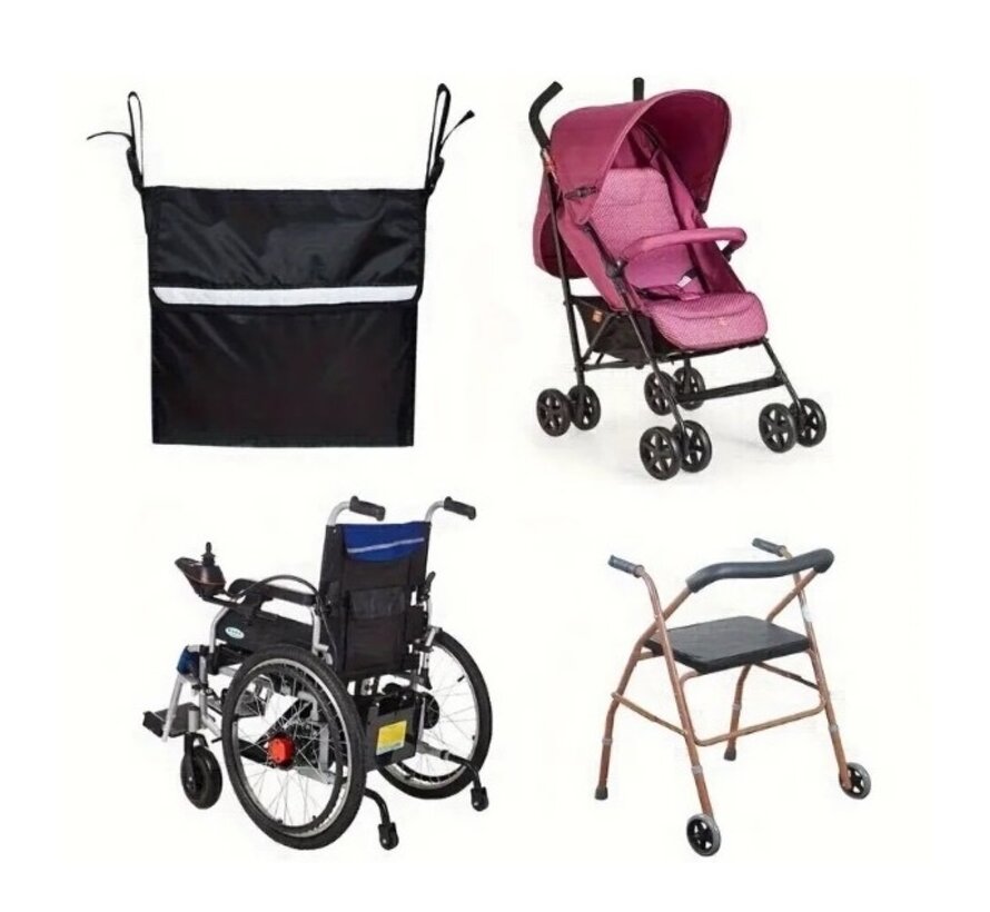 Allernieuwste.nl® Zeer Ruime Rolstoel Tas Blauw - Rollator Opbergtas - Scootmobiel Tas - Rolstoeltas - Blue - 45 x 40 cm %%