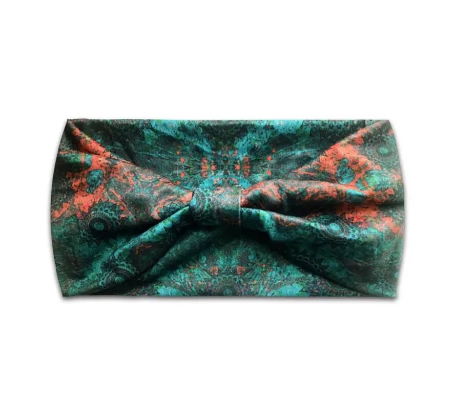 LaGloss® Turquoise Retro Bandana - Haarband - Comfortabel en Antislip - Haar Accessoire - Blauw - Groen - One Size %%