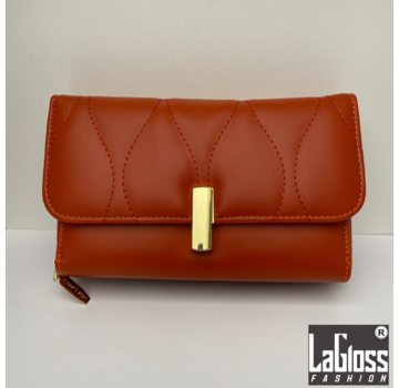 LaGloss Clutch Terracotta met Goudkleurige sluiting - 25 x 6 x 13 cm