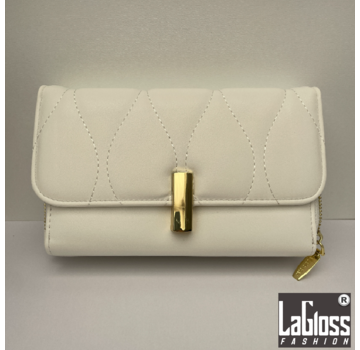 LaGloss Clutch Creme-Wit met Goudkleurige sluiting - 25 x 6 x 13 cm