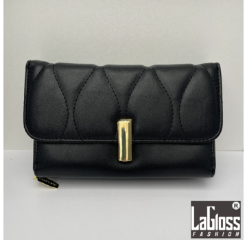 LaGloss Clutch Zwart met Goudkleurige sluiting - 25 x 6 x 13 cm