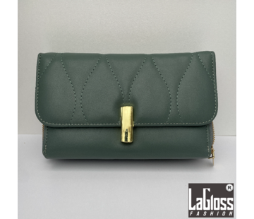 LaGloss Clutch Bos Groen met Goudkleurige sluiting - 25 x 6 x 13 cm