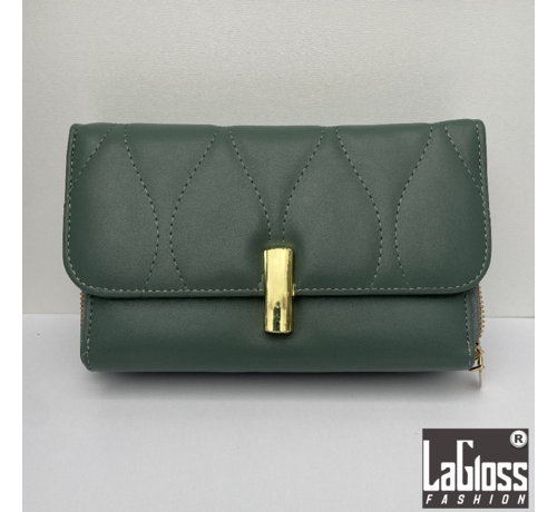 LaGloss LaGloss® Clutch Bos Groen met Goudkleurige sluiting - PU Leer - Schoudertas - Handtas - Telefoontas - Accessoire - 25 x 6 x 13 cm