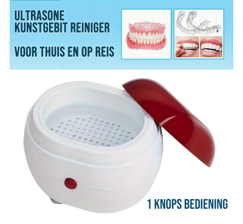 Allernieuwste.nl Ultrasoon Reiniger - Reinigingsapparaat voor Kunstgebitten Sieraden Thuis en op Reis - Compacte Ultrasonic Cleaner - Vakantie Reis Reiniger %%