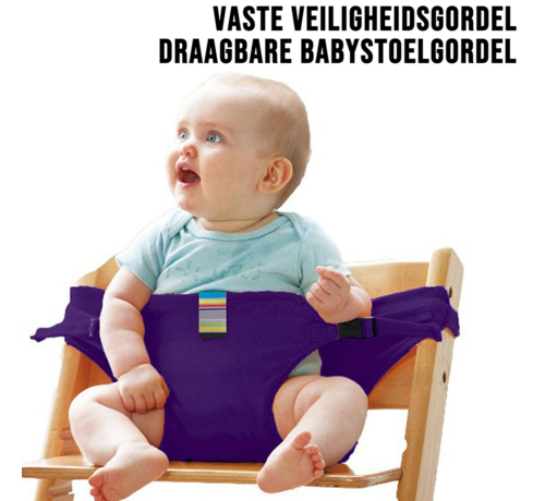 Allernieuwste.nl Allernieuwste.nl® Draagbare Babystoelgordel Paars - Veilig, Opvouwbaar en Comfortabel voor Onderweg