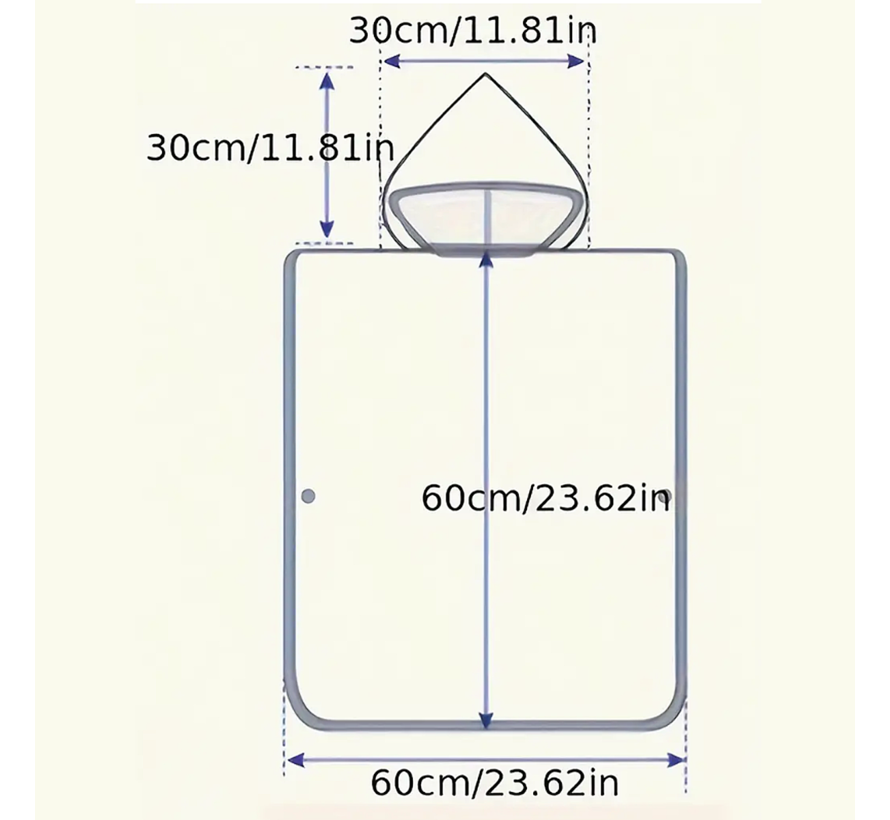 LaGloss® Kinder Cape Badjas met Capuchon - Voetballer Design - 60 cm - Zachte Strandlaken