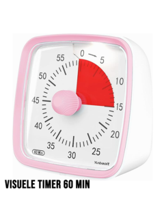 Allernieuwste.nl Visuele Afteltimer Met Nachtlampje - 60 Minuten - Rose Rood