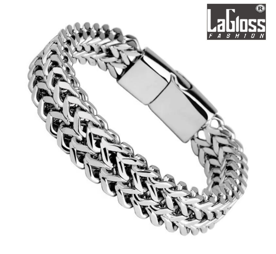 LaGloss® Stijlvolle Roestvrijstalen Armband 23 cm voor Heren - Duurzaam & Modieus