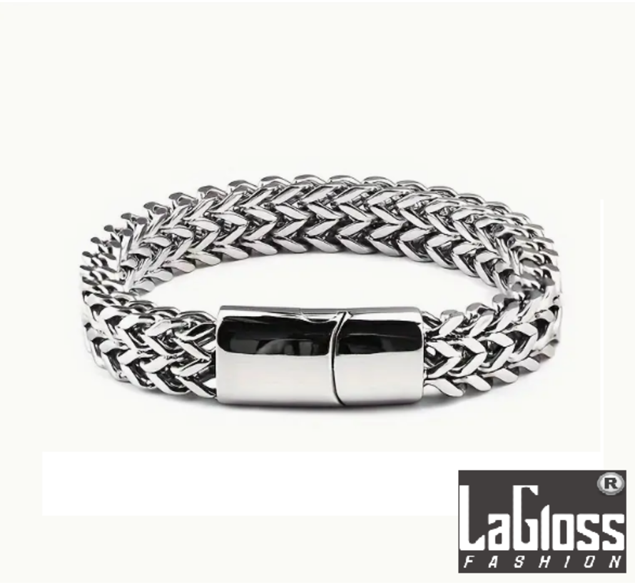 LaGloss® Stijlvolle Roestvrijstalen Armband 21 cm voor Heren - Duurzaam & Modieus