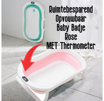 Allernieuwste.nl Opklapbaar BabyBad met Thermometer - Rose