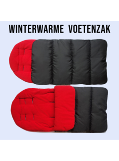 Allernieuwste.nl Winterwarme Voetenzak voor Buggy en Kinderwagen - Rood/Zwart