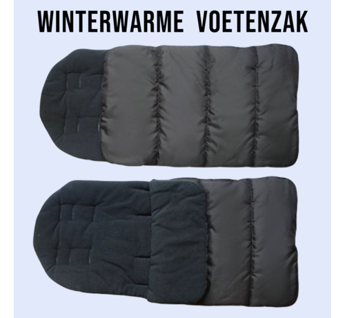 Allernieuwste.nl Allernieuwste.nl® Winterwarme Voetenzak voor Buggy en Kinderwagen - Universele Slaapzak Zwart/Zwart