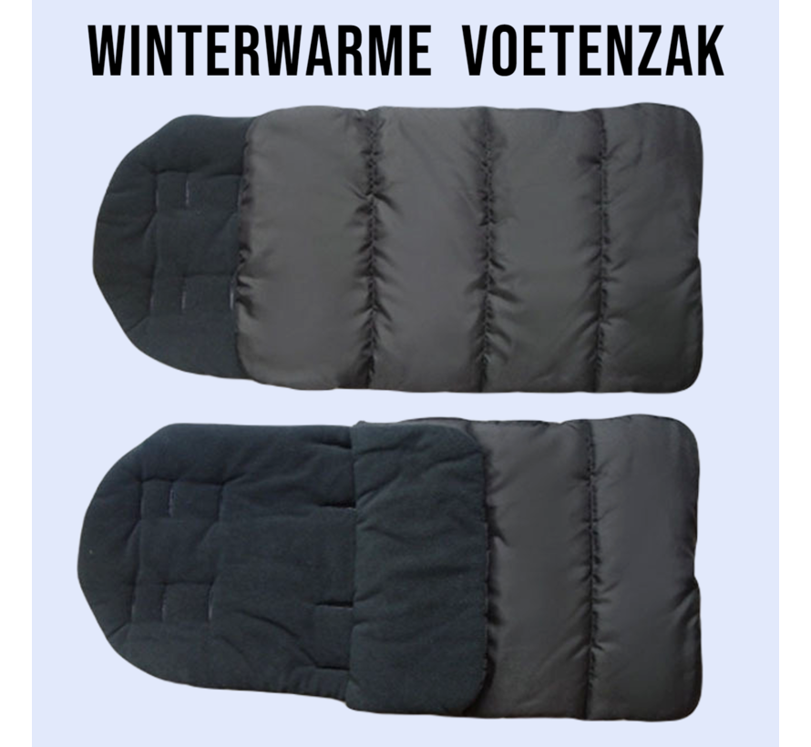 Allernieuwste.nl® Winterwarme Voetenzak voor Buggy en Kinderwagen - Universele Slaapzak Zwart/Zwart