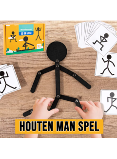 Allernieuwste.nl Montessori Houten Mannetje Bewegend Spel