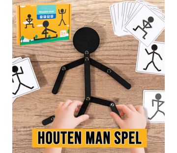 Allernieuwste.nl Montessori Houten Mannetje Bewegend Spel