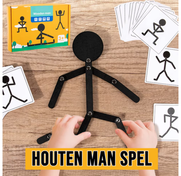 Allernieuwste.nl® Montessori Houten Mannetje Bewegend Spel