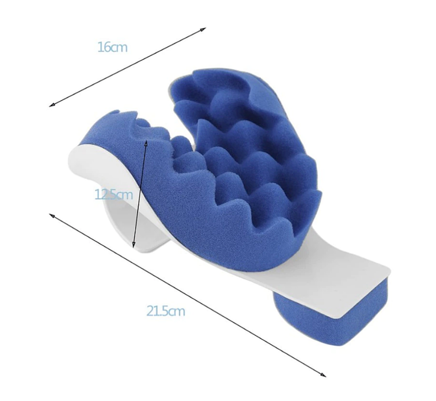 Allernieuwste.nl® Nek Ondersteunings Kussen voor Spierontspanning - Tension Reliever - Hoofd Nek Schouder Ondersteuningskussen - Blauw-Wit