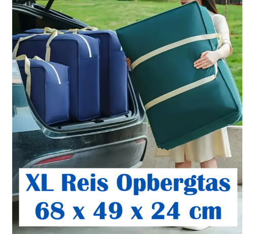 Allernieuwste.nl Allernieuwste.nl® Extra Grote Quilt Opbergtas Donkerblauw - 68x49x24cm - Voor Reizen en Auto %%