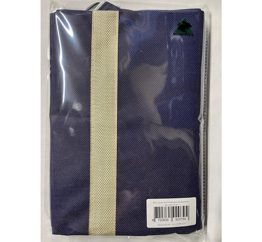 Allernieuwste.nl® Extra Grote Quilt Opbergtas Donkerblauw - 68x49x24cm - Voor Reizen en Auto %%