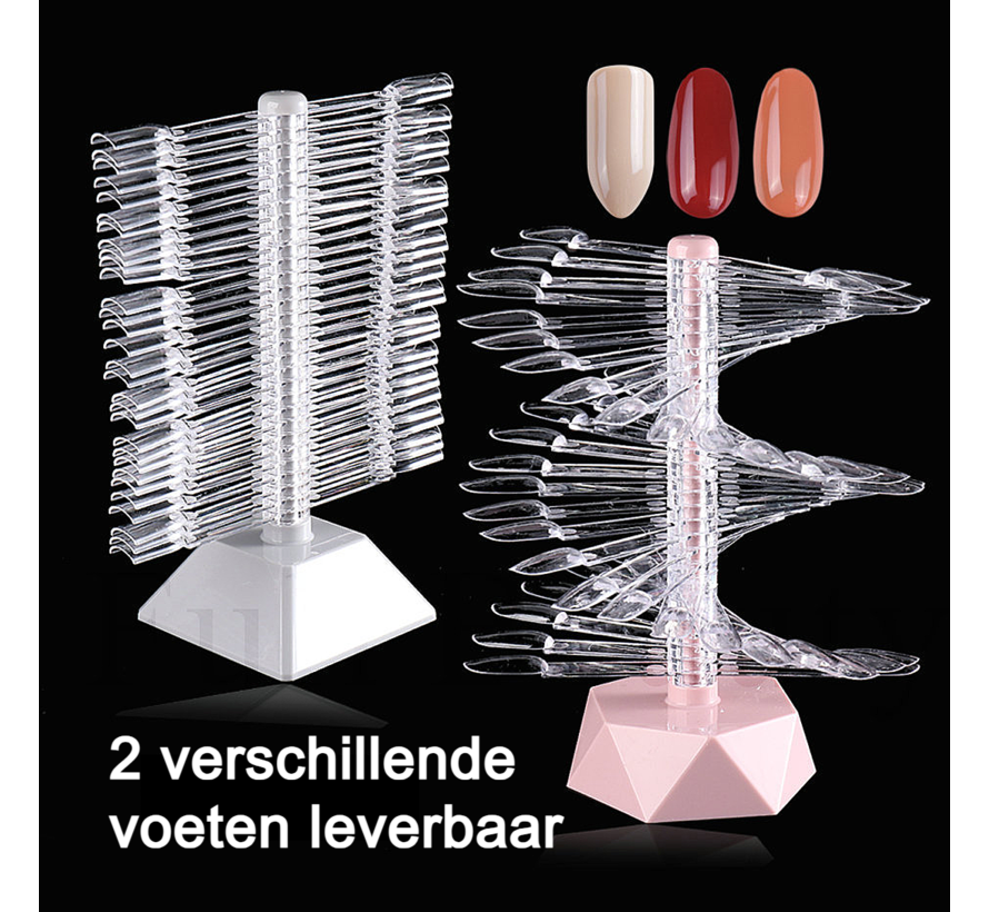 LaGloss® 60st Spiraal NagelKleurenkaart Roze - Ovaal - Waaier - Voor Manicure & Nagelstyling