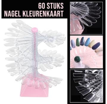 LaGloss 60st Spiraal Nagel Kleurenkaart Waaier Roze - Vierkant