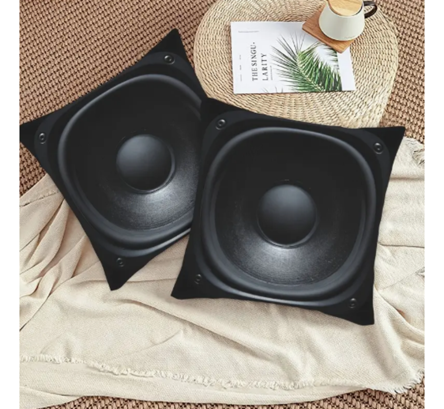 Allernieuwste.nl® Kussenhoes Speaker Zwart Kussen Polyester - Kussenovertrek - Kleur 45 x 45 cm %%