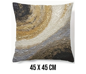 Allernieuwste.nl Kussenhoes Patroon Mechanisme Goud Zilver - 45x45cm