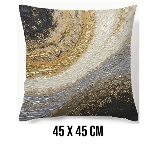 Allernieuwste.nl Allernieuwste.nl® Kussenhoes Patroon Mechanisme Goud Zilver Kussen Polyester - Kussenovertrek - Kleur 45 x 45 cm %%