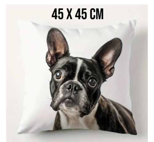 Allernieuwste.nl Allernieuwste.nl® Kussenhoes Hond Franse Bulldog Kussen Polyester - Kussenovertrek - Kleur 45 x 45 cm %%