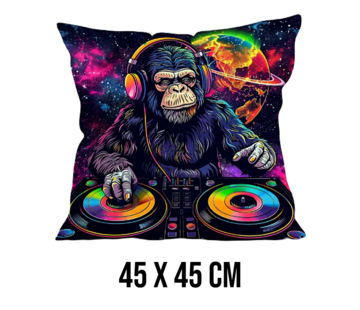 Allernieuwste.nl Kussenhoes Graffiti DJ Aap Monkey - 45x45cm