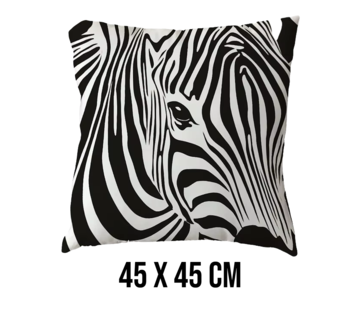 Allernieuwste.nl Kussenhoes Zebra Zwart Wit 1 - 45x45cm